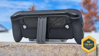 dBrand Killswitch installed on a Xbox Ally that is facing away so we can see the kickstand.