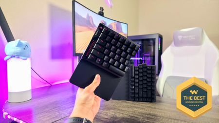 Image of the ASUS ROG Falcata wireless gaming keyboard.