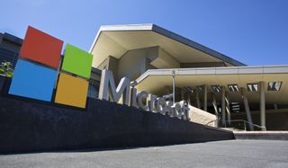 The Visitor&rsquo;s Center at Microsoft Headquarters campus is pictured July 17, 2014 in Redmond, Washington.