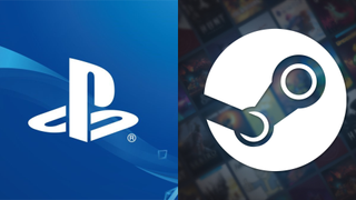 PlayStation logo and Steam logo