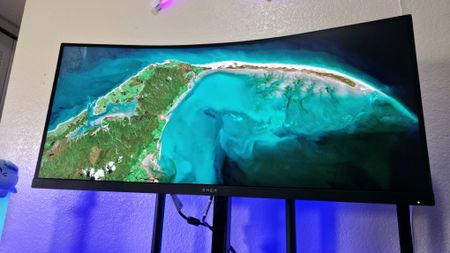 Image of the HP OMEN 34c (G2) ultrawide gaming monitor.