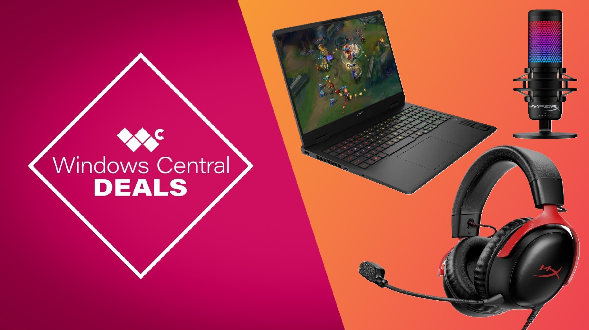 Windows Central's promotional deal header for HP Gaming-related discounts