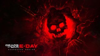 Gears of War: E-Day art with the crimson skull