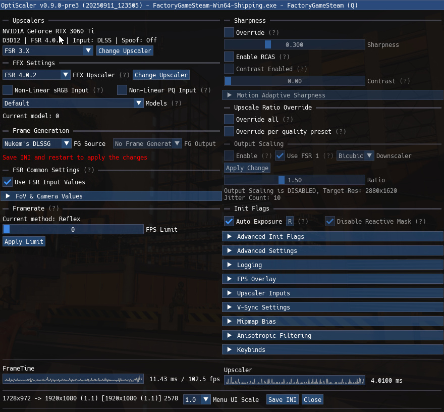 OptiScaler used to run FSR 4 on an RDNA 3 GPU.